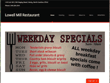 Tablet Screenshot of lowellmillrestaurant.com